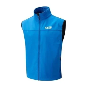 Map Softshell Gilet Fishing Blue