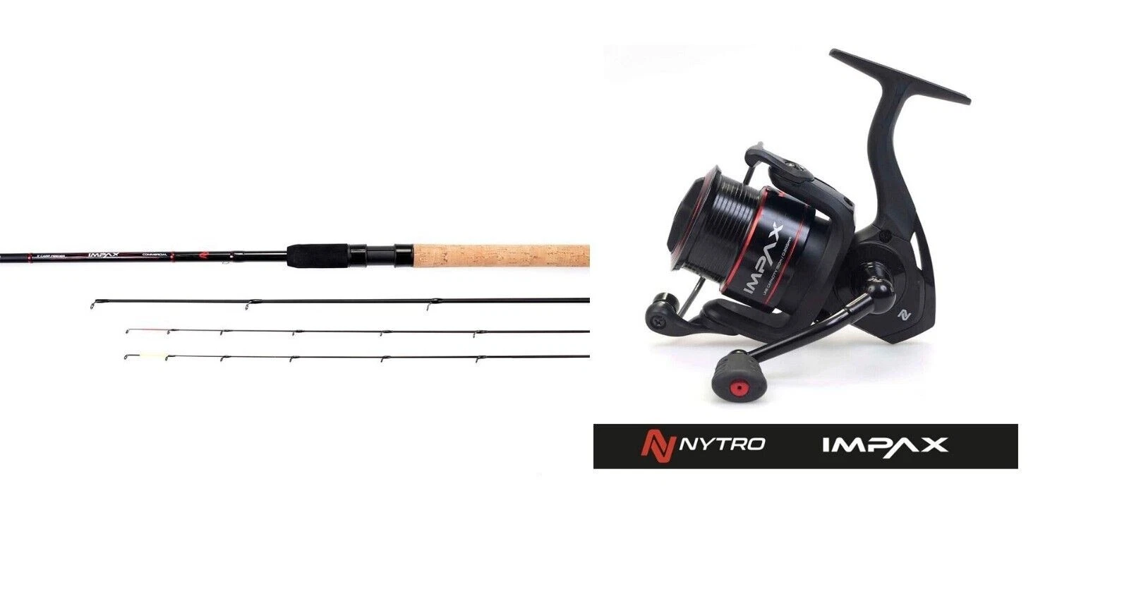 SONIK NYTRO IMPAX COMMERCIAL CARP FEEDER RODS 9FT 10FT 11FT + IMPAX 4000 REEL
